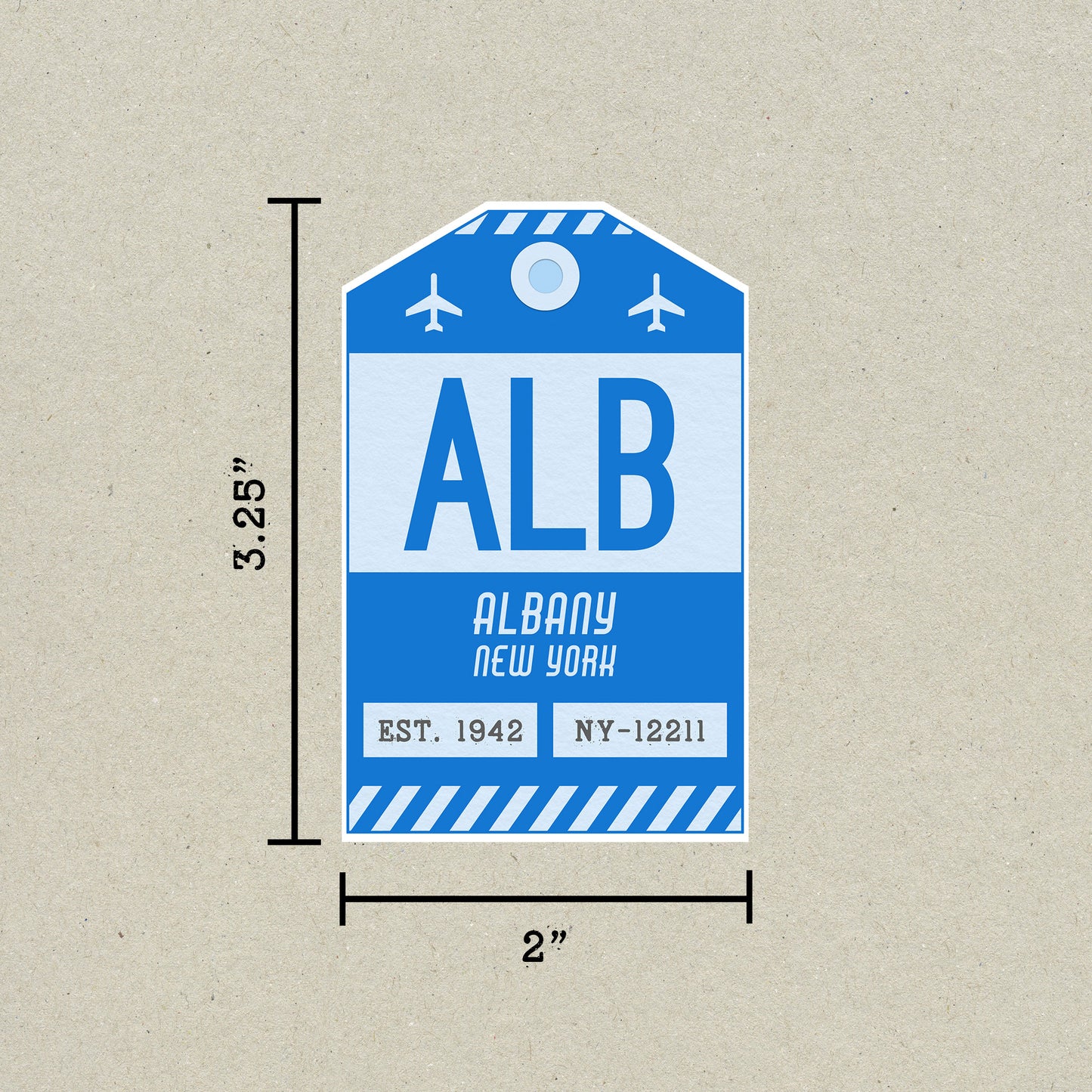 ALB Vintage Luggage Tag Sticker