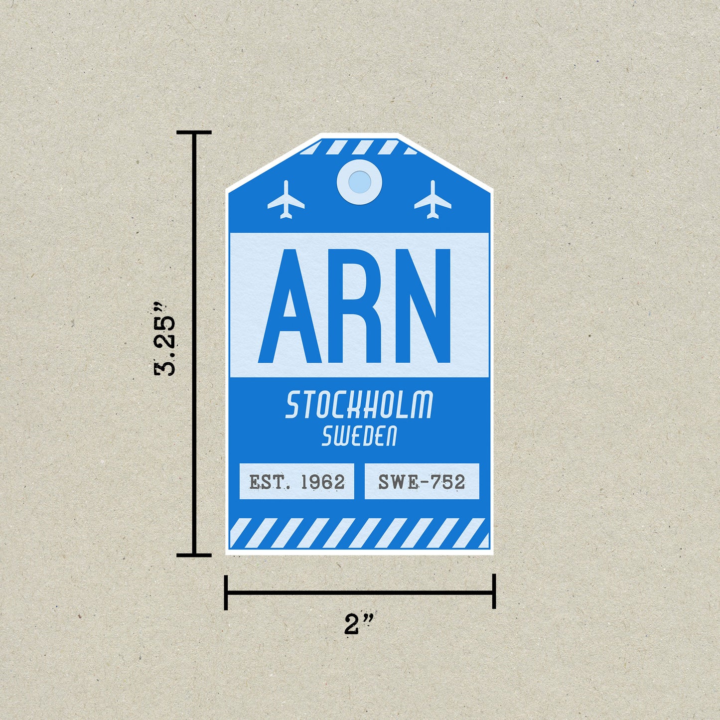 ARN Vintage Luggage Tag Sticker
