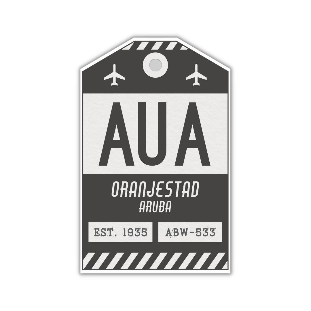 AUA Vintage Luggage Tag Sticker