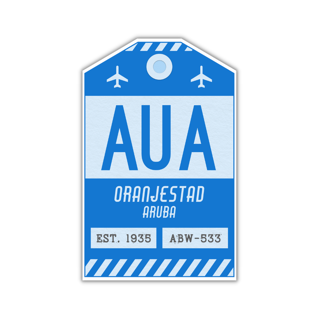 AUA Vintage Luggage Tag Sticker