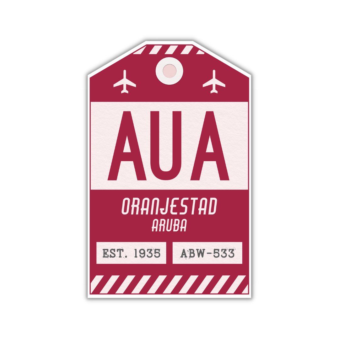AUA Vintage Luggage Tag Sticker