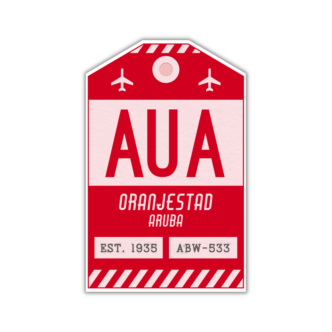AUA Vintage Luggage Tag Sticker