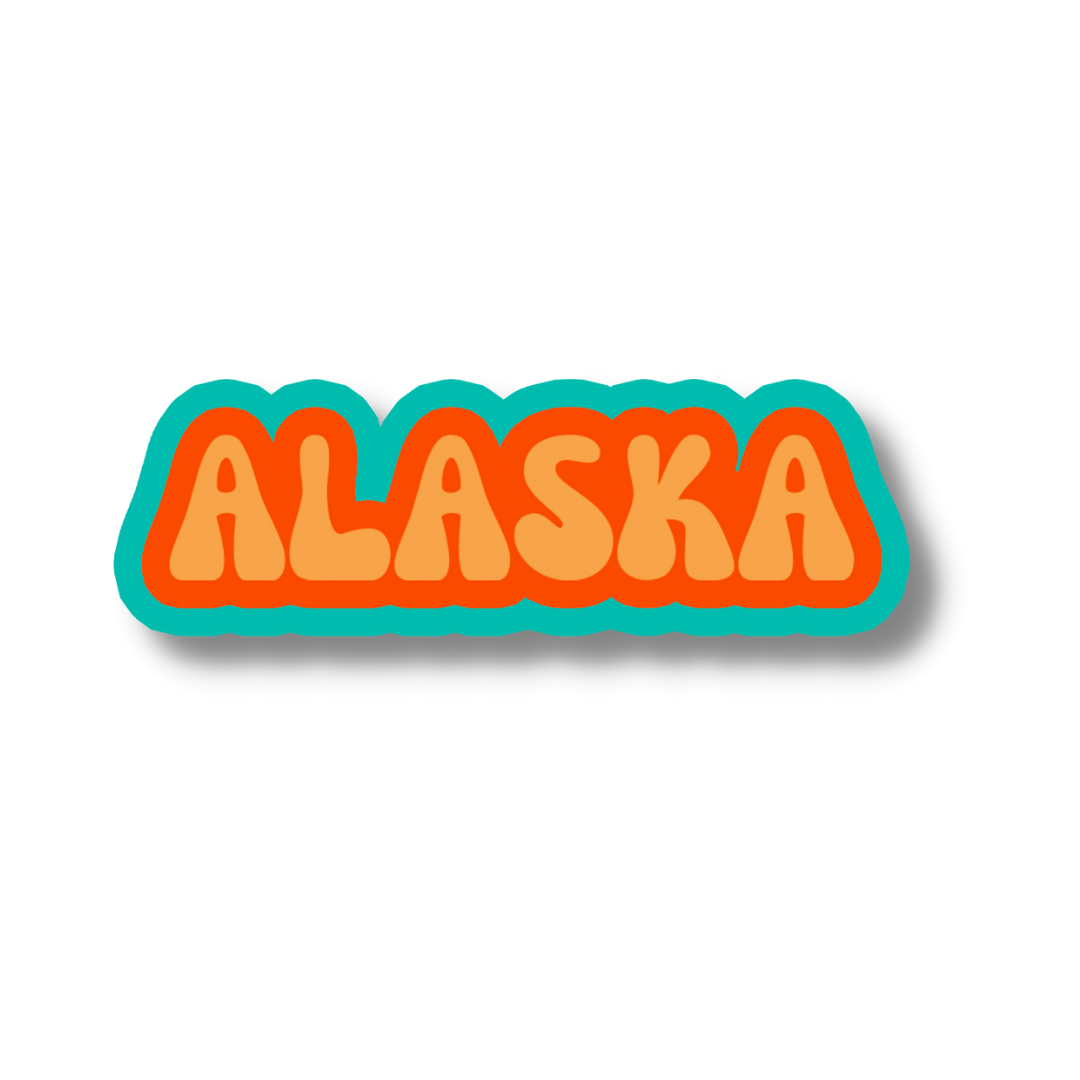 Adesivo Ovale Bandiera USA Alaska AK - Resistente Acqua E Sole (12x8 Cm)