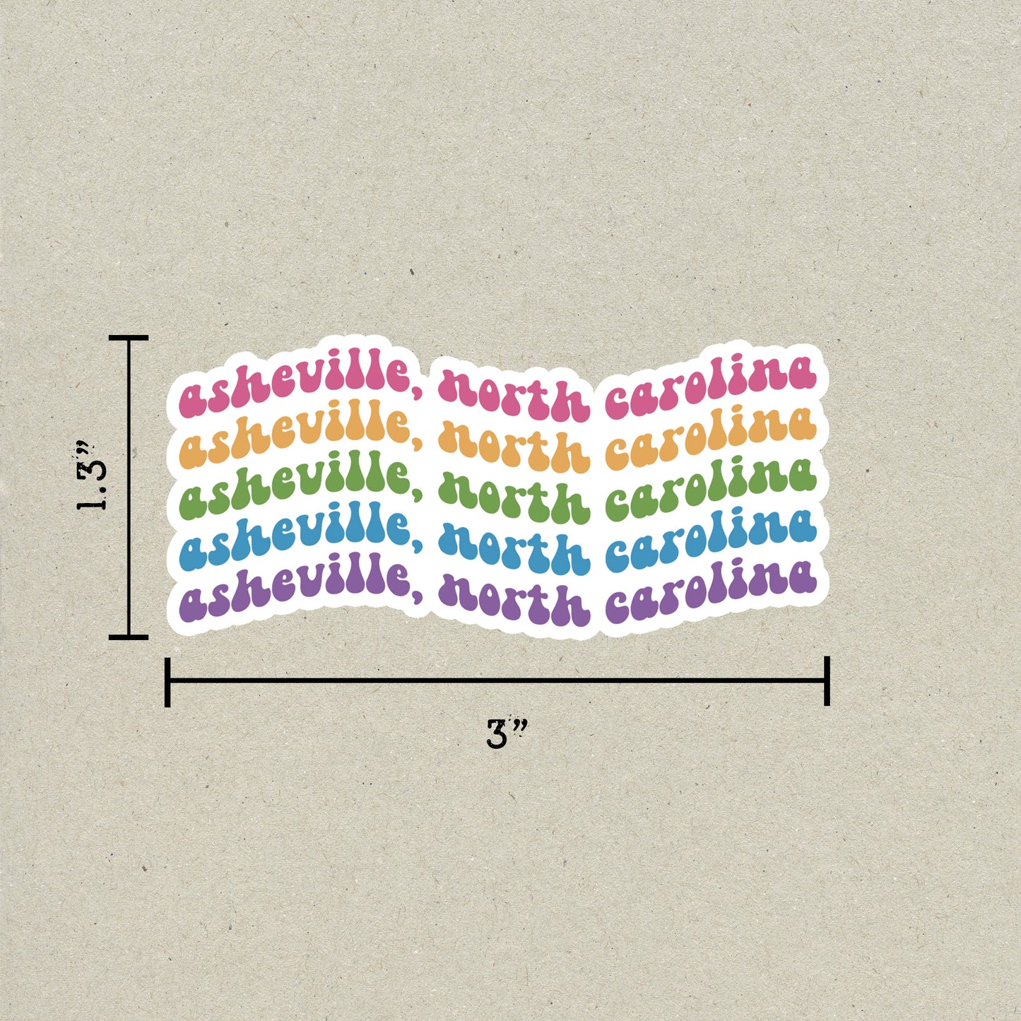 Asheville, North Carolina Retro Sticker