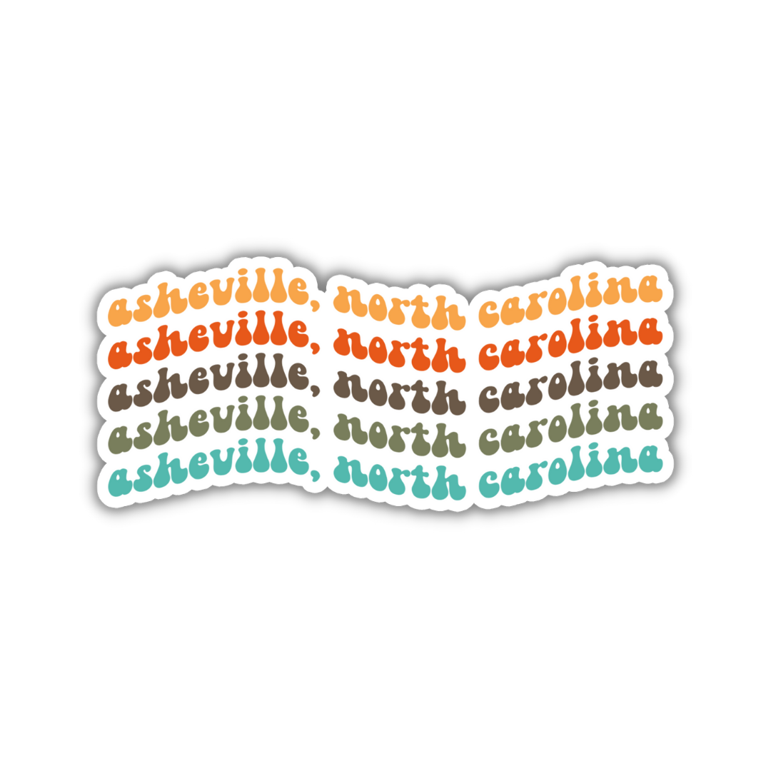 Asheville, North Carolina Retro Sticker