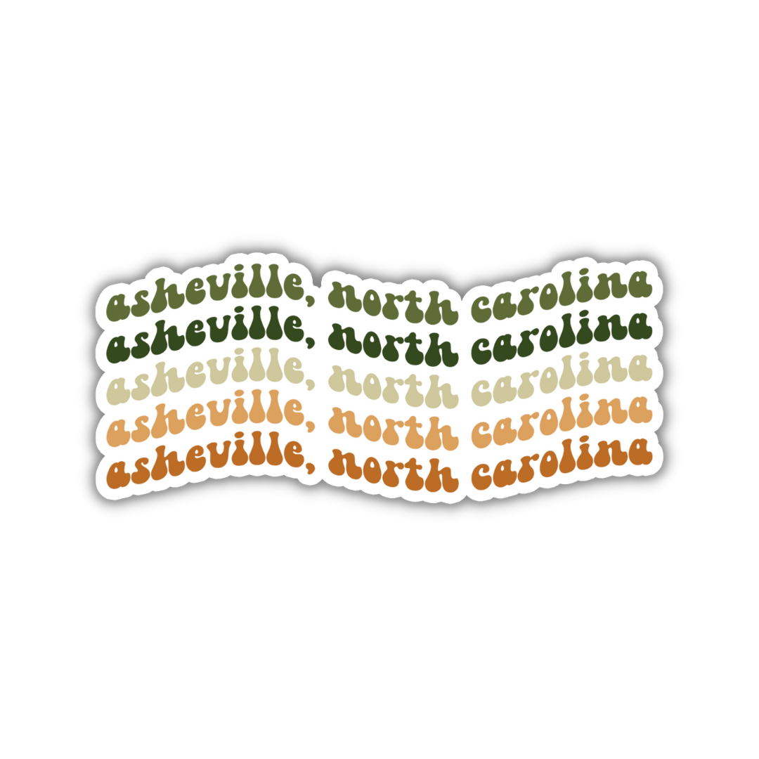 Asheville, North Carolina Retro Sticker