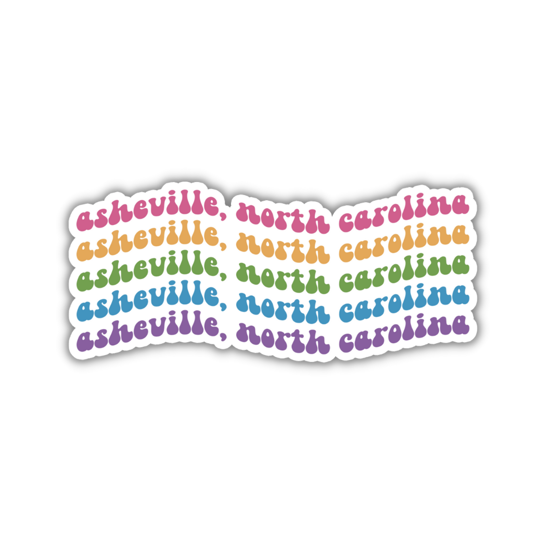 Asheville, North Carolina Retro Sticker
