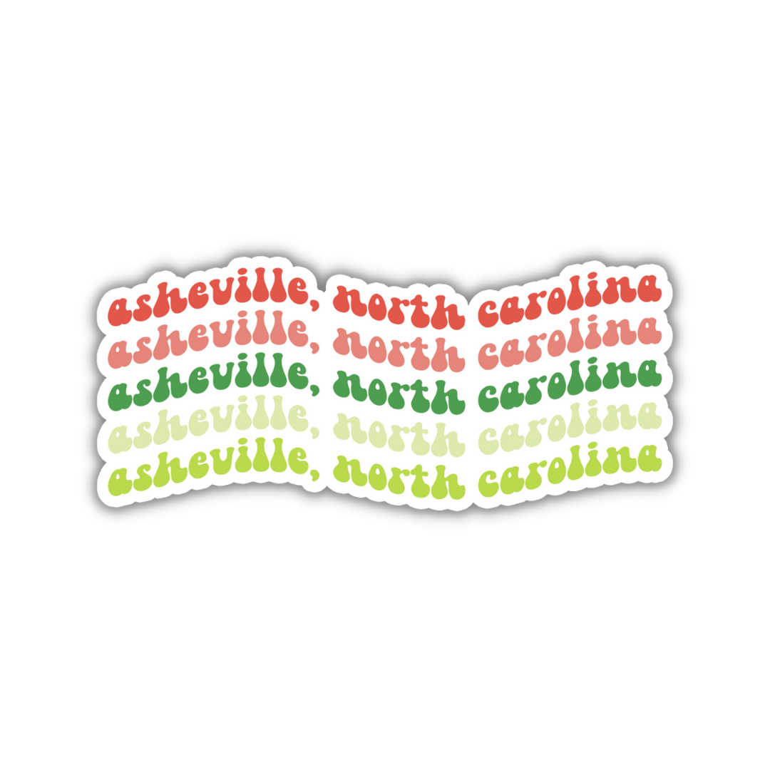 Asheville, North Carolina Retro Sticker