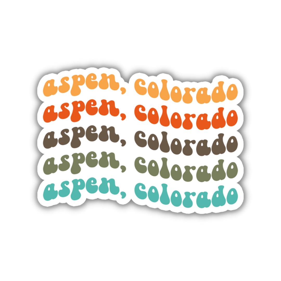 Aspen, Colorado Retro Sticker