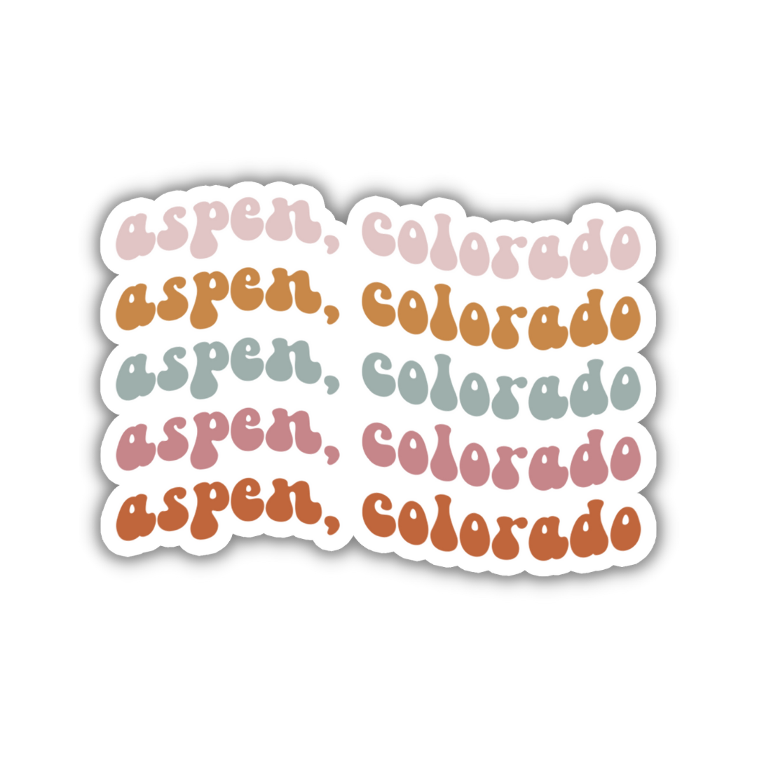 Aspen, Colorado Retro Sticker