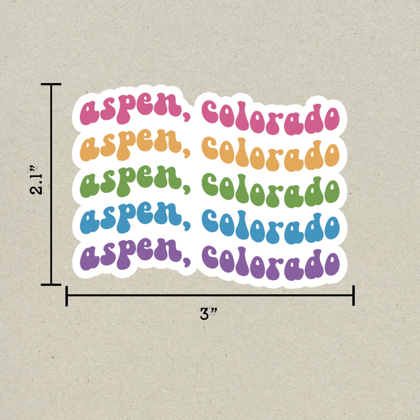 Aspen, Colorado Retro Sticker