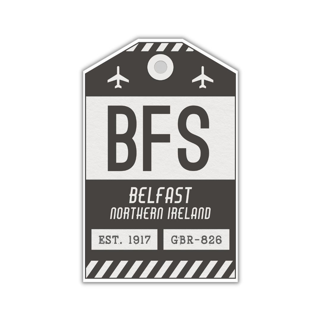 BFS Vintage Luggage Tag Sticker