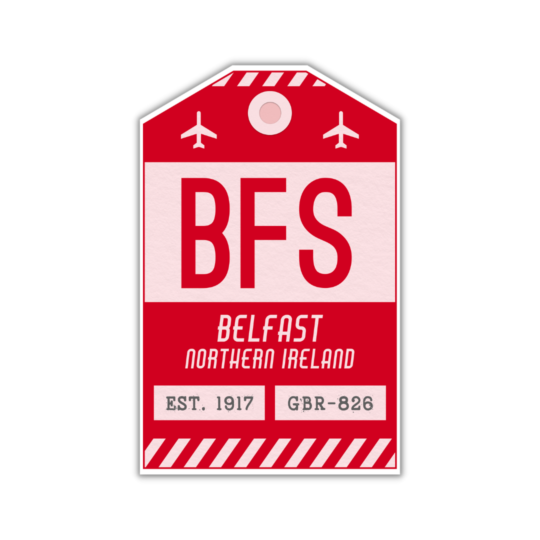 BFS Vintage Luggage Tag Sticker