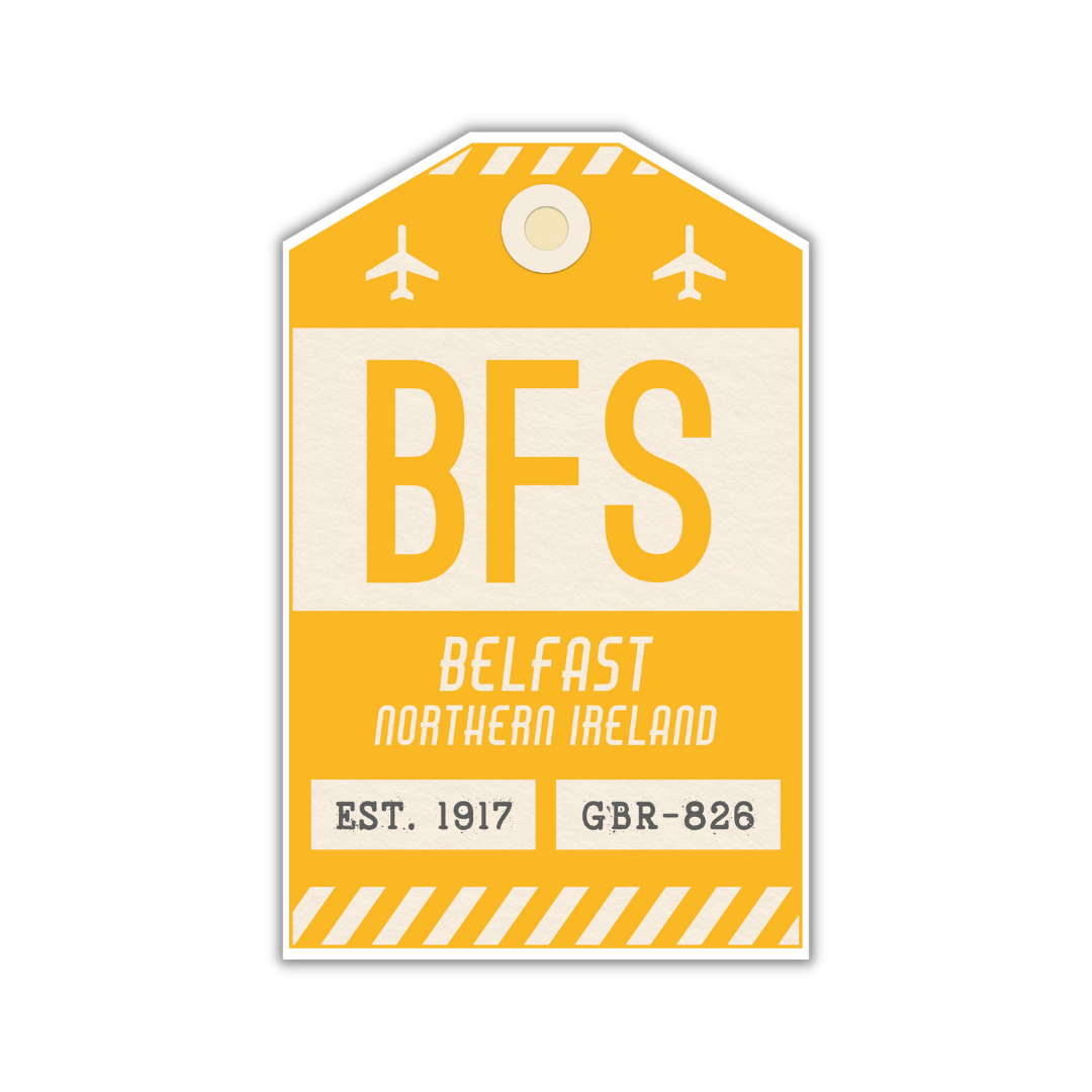 BFS Vintage Luggage Tag Sticker