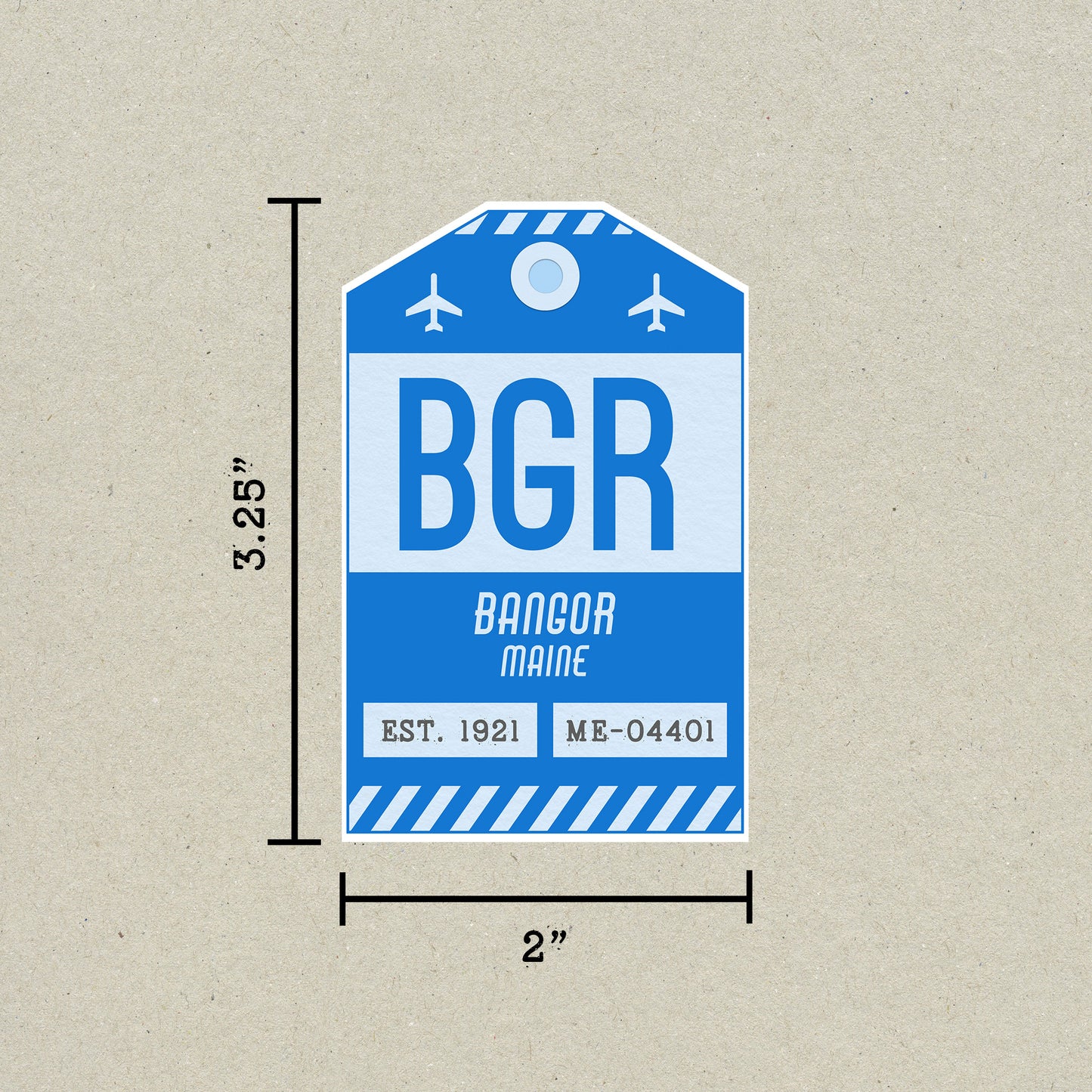 BGR Vintage Luggage Tag Sticker