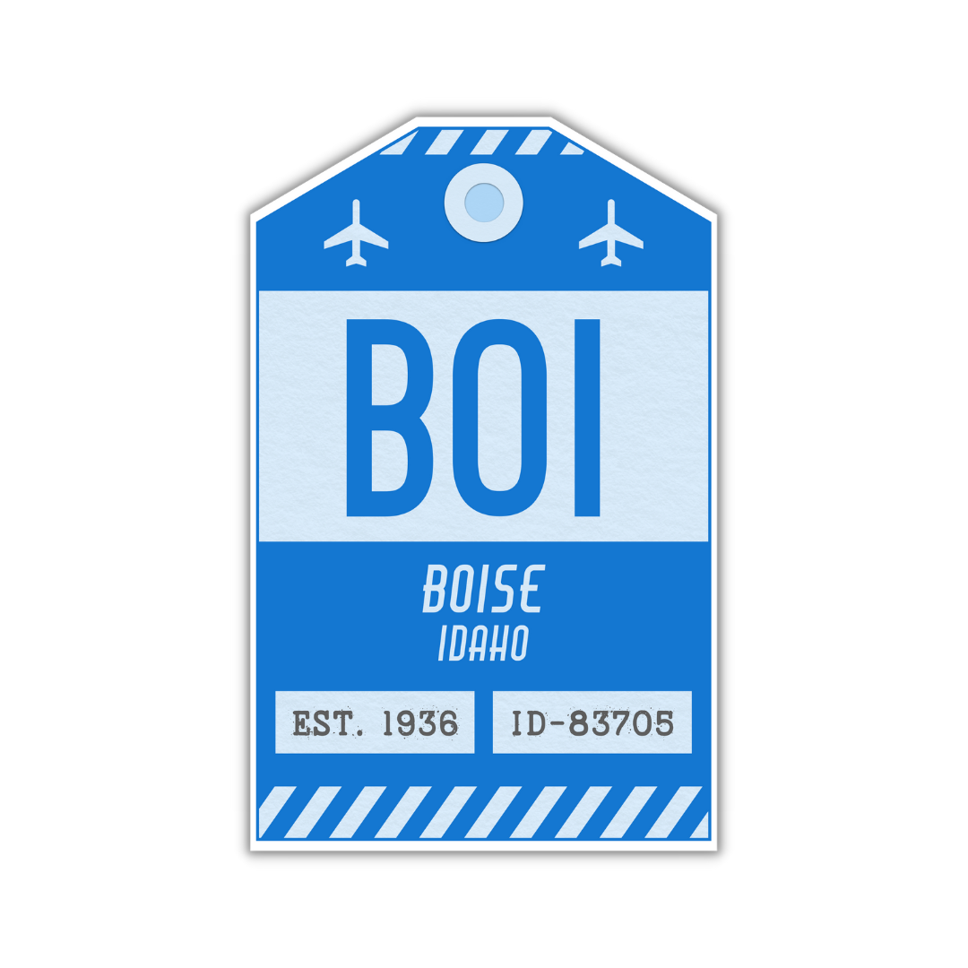 BOI Vintage Luggage Tag Sticker