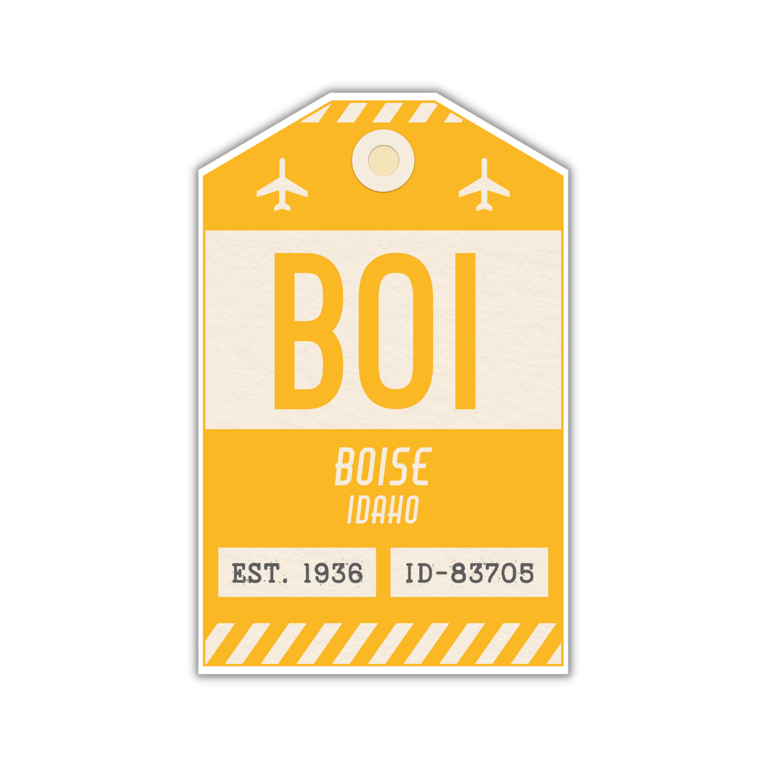 BOI Vintage Luggage Tag Sticker