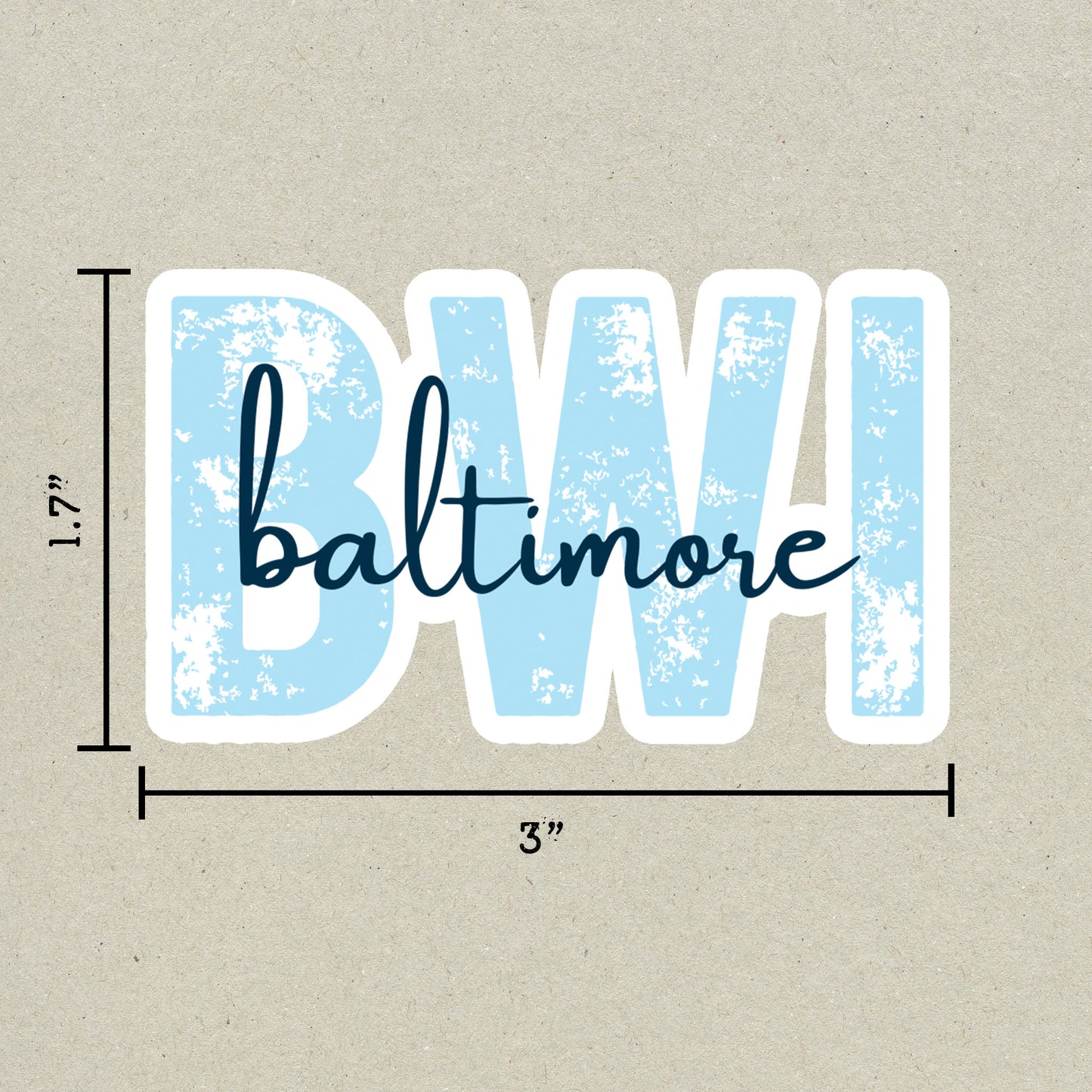 BWI Baltimore Airport Code Sticker