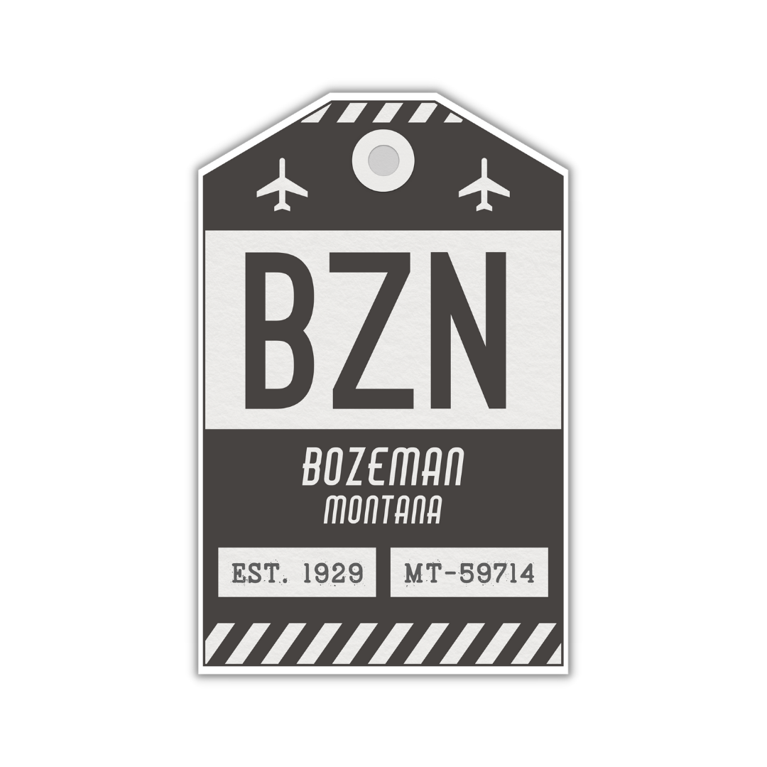 BZN Vintage Luggage Tag Sticker