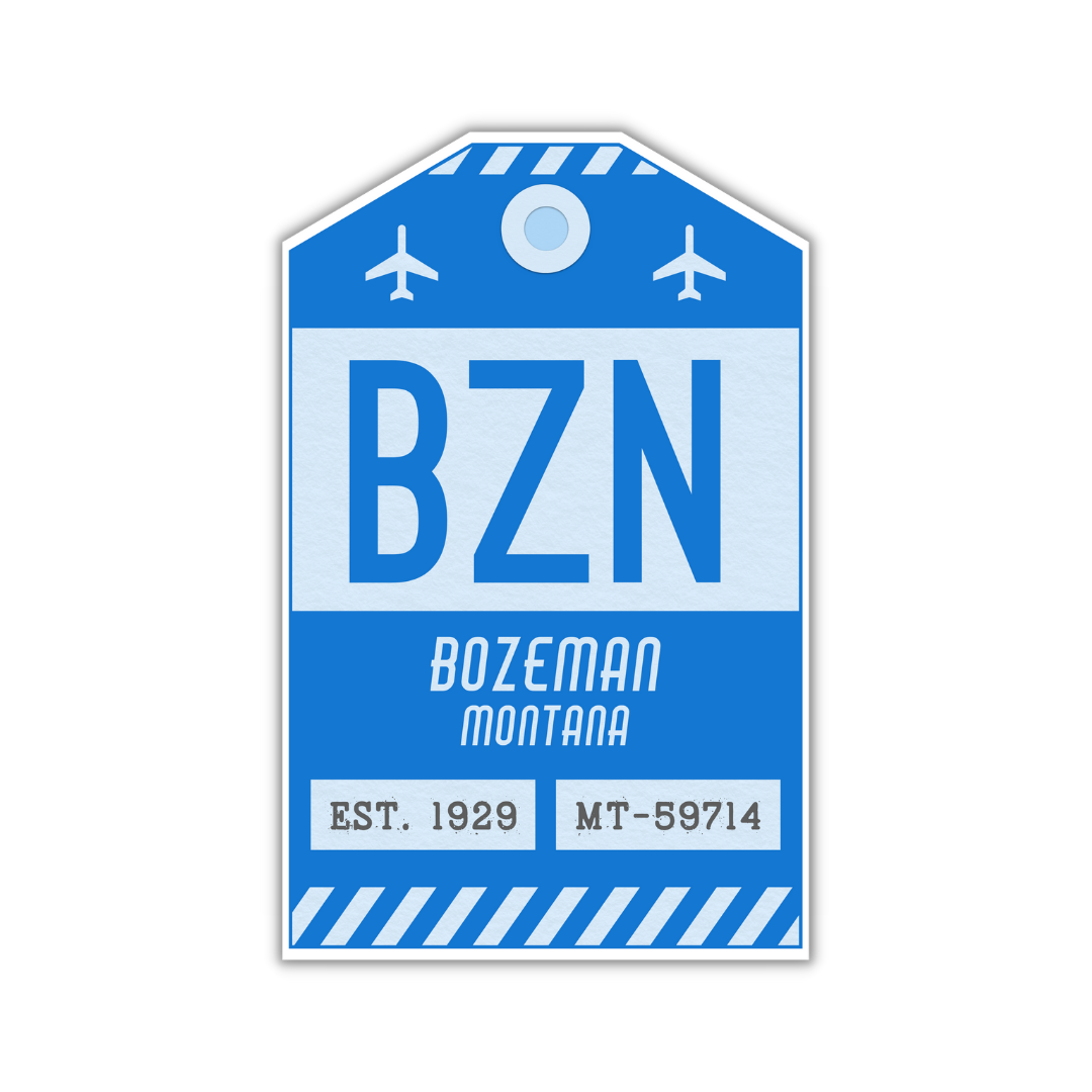 BZN Vintage Luggage Tag Sticker