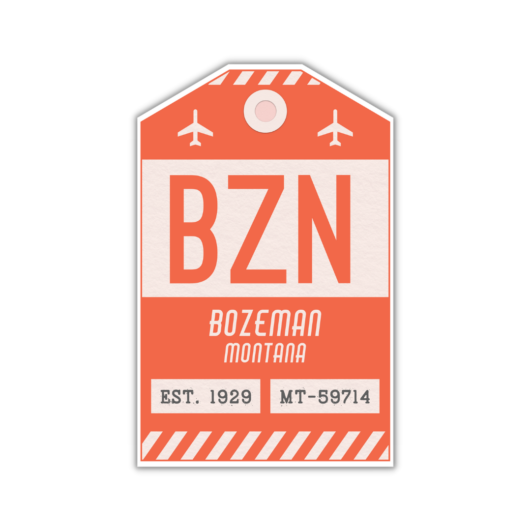 BZN Vintage Luggage Tag Sticker