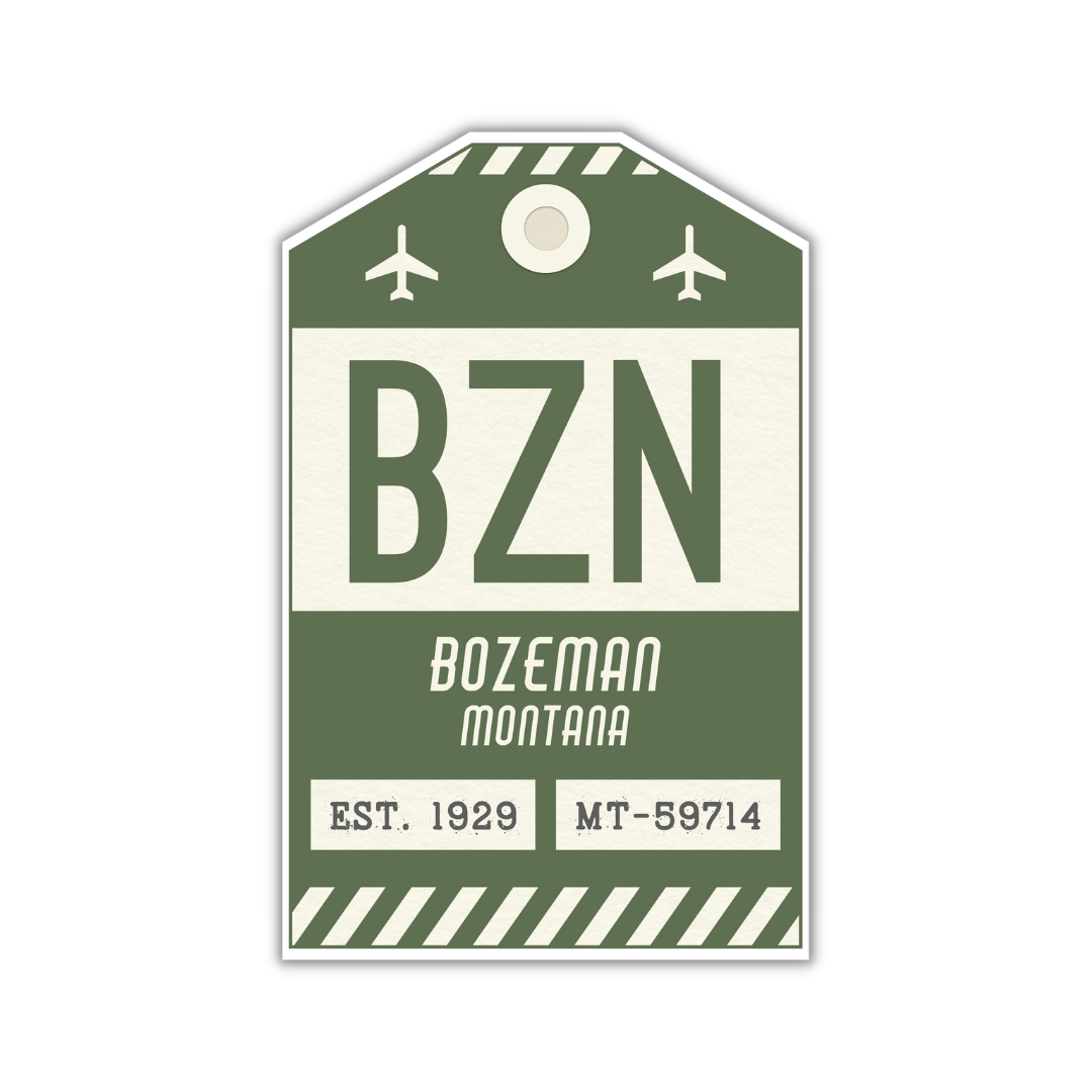 BZN Vintage Luggage Tag Sticker