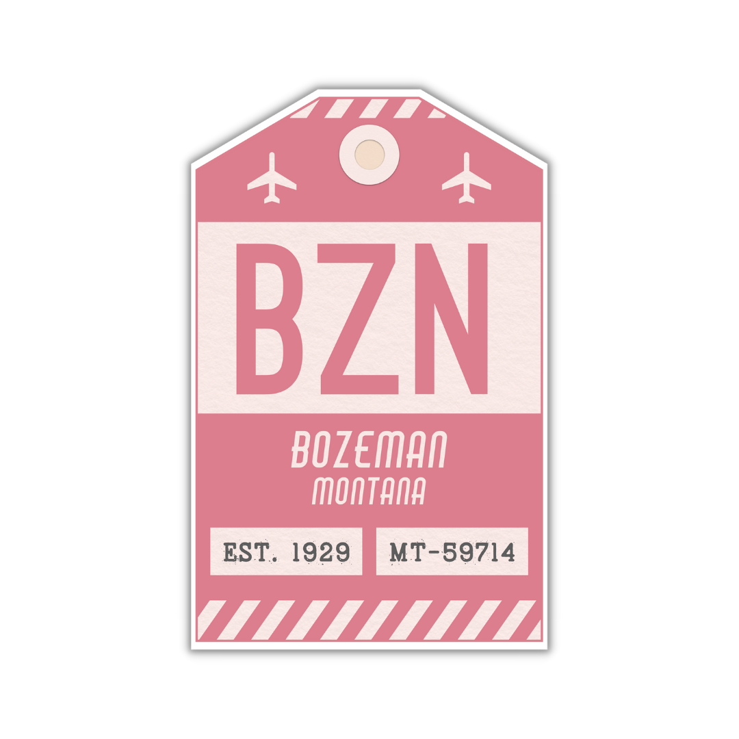 BZN Vintage Luggage Tag Sticker