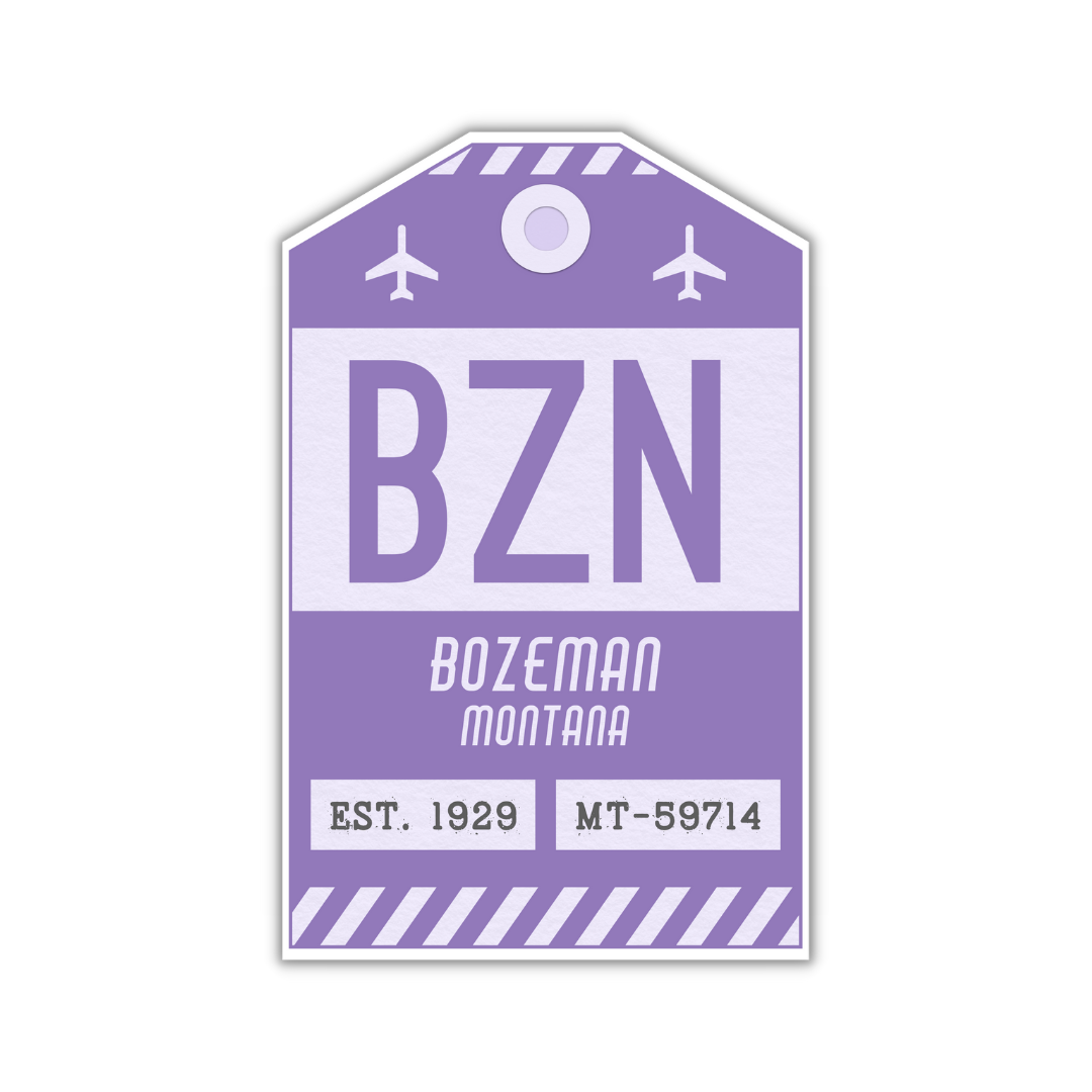 BZN Vintage Luggage Tag Sticker