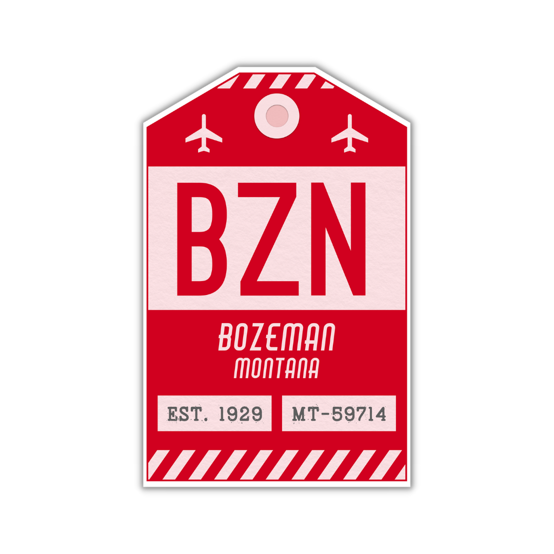 BZN Vintage Luggage Tag Sticker