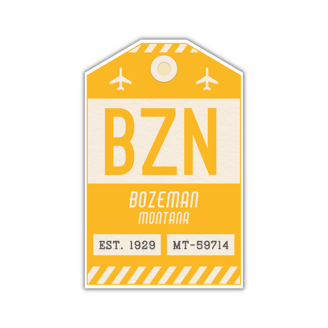 BZN Vintage Luggage Tag Sticker