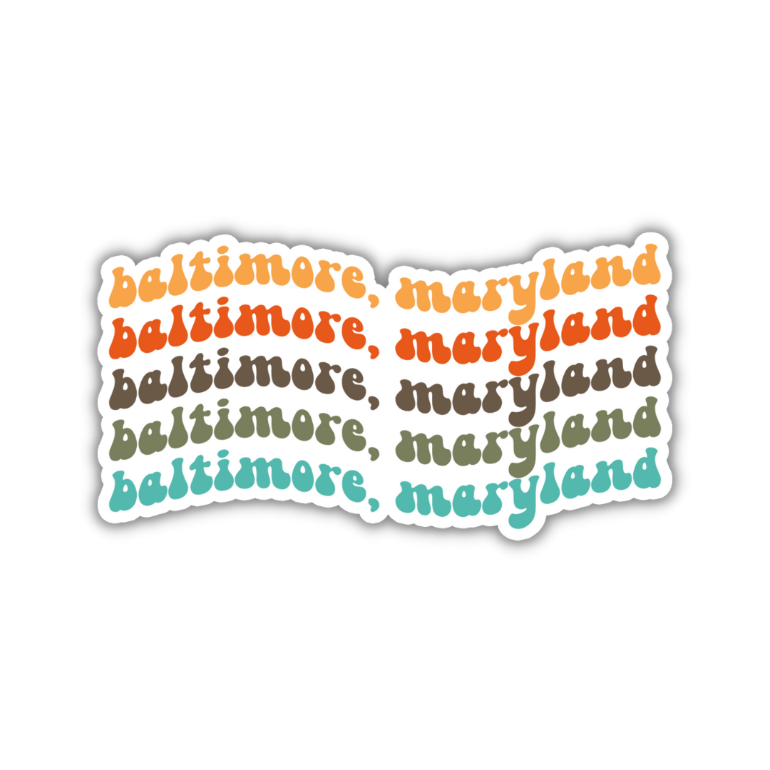 Baltimore, Maryland Retro Sticker