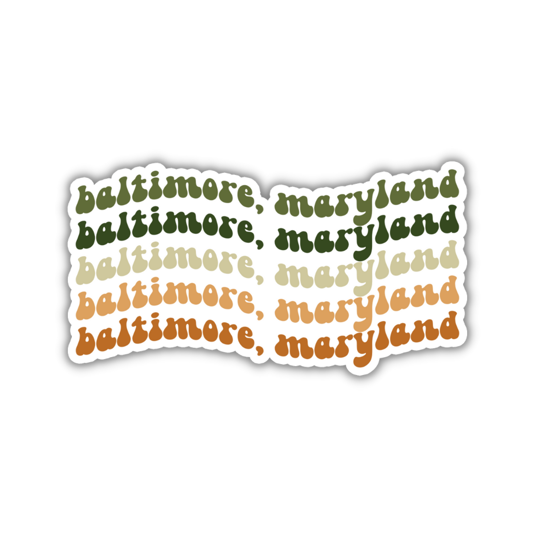 Baltimore, Maryland Retro Sticker