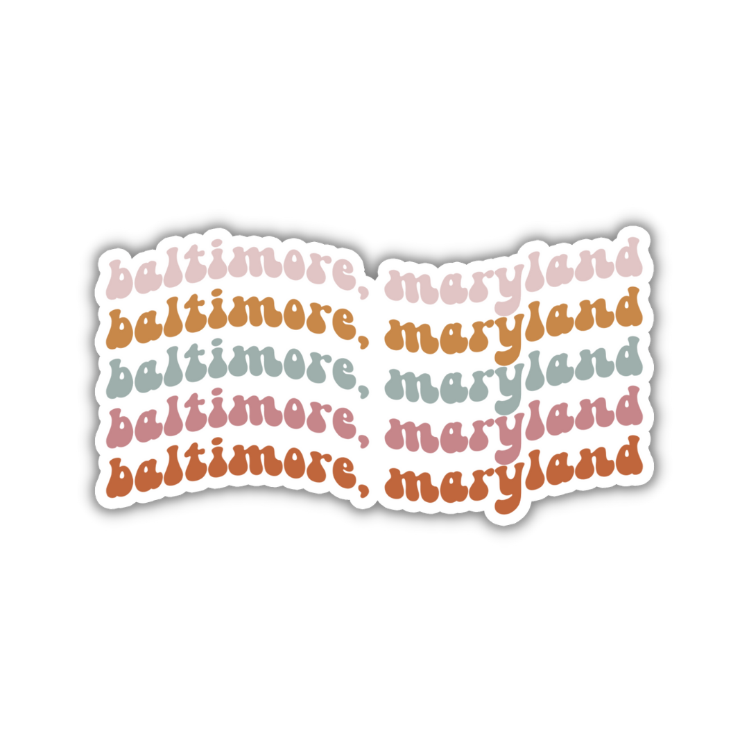 Baltimore, Maryland Retro Sticker