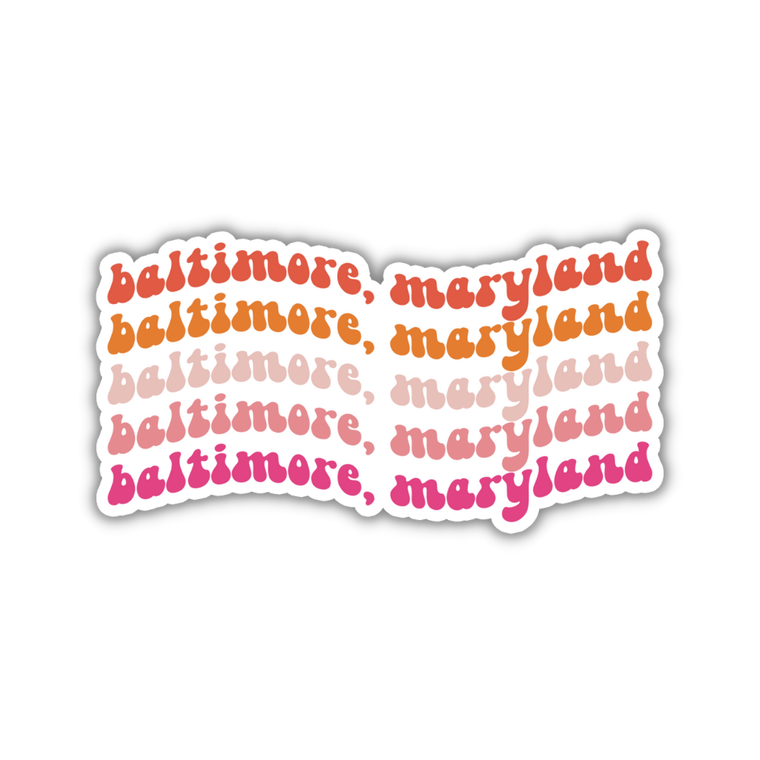 Baltimore, Maryland Retro Sticker