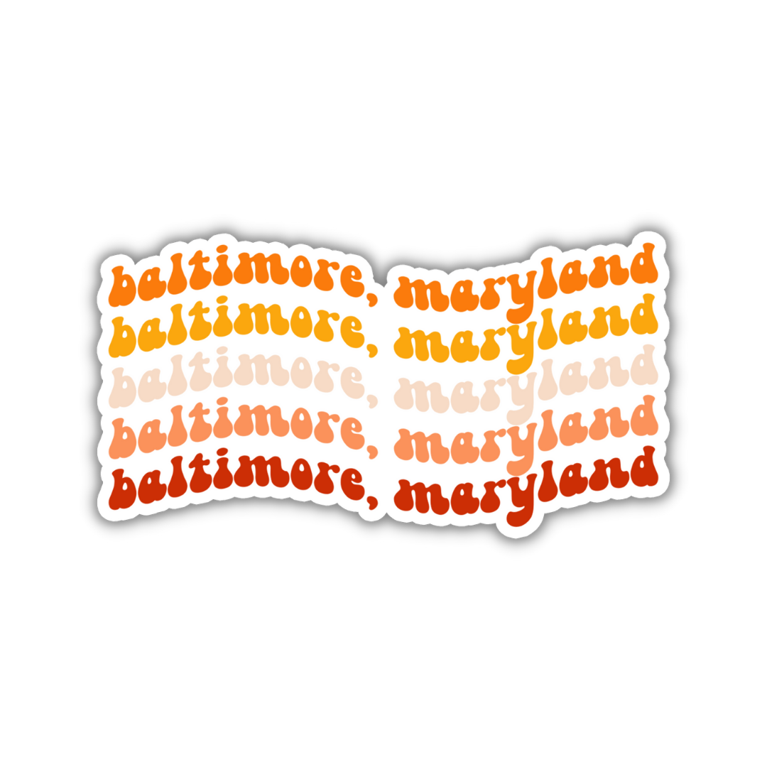 Baltimore, Maryland Retro Sticker