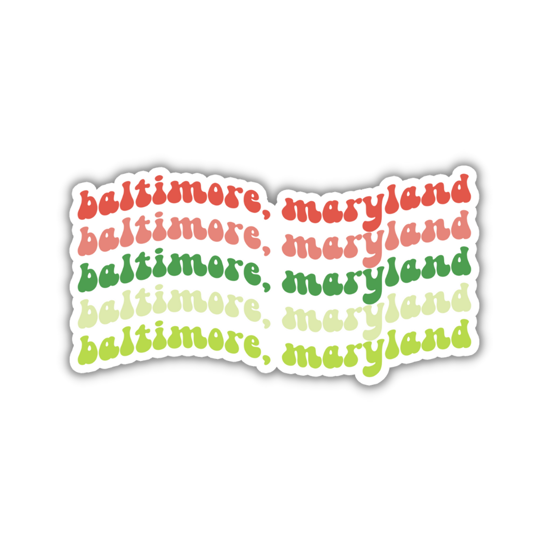 Baltimore, Maryland Retro Sticker