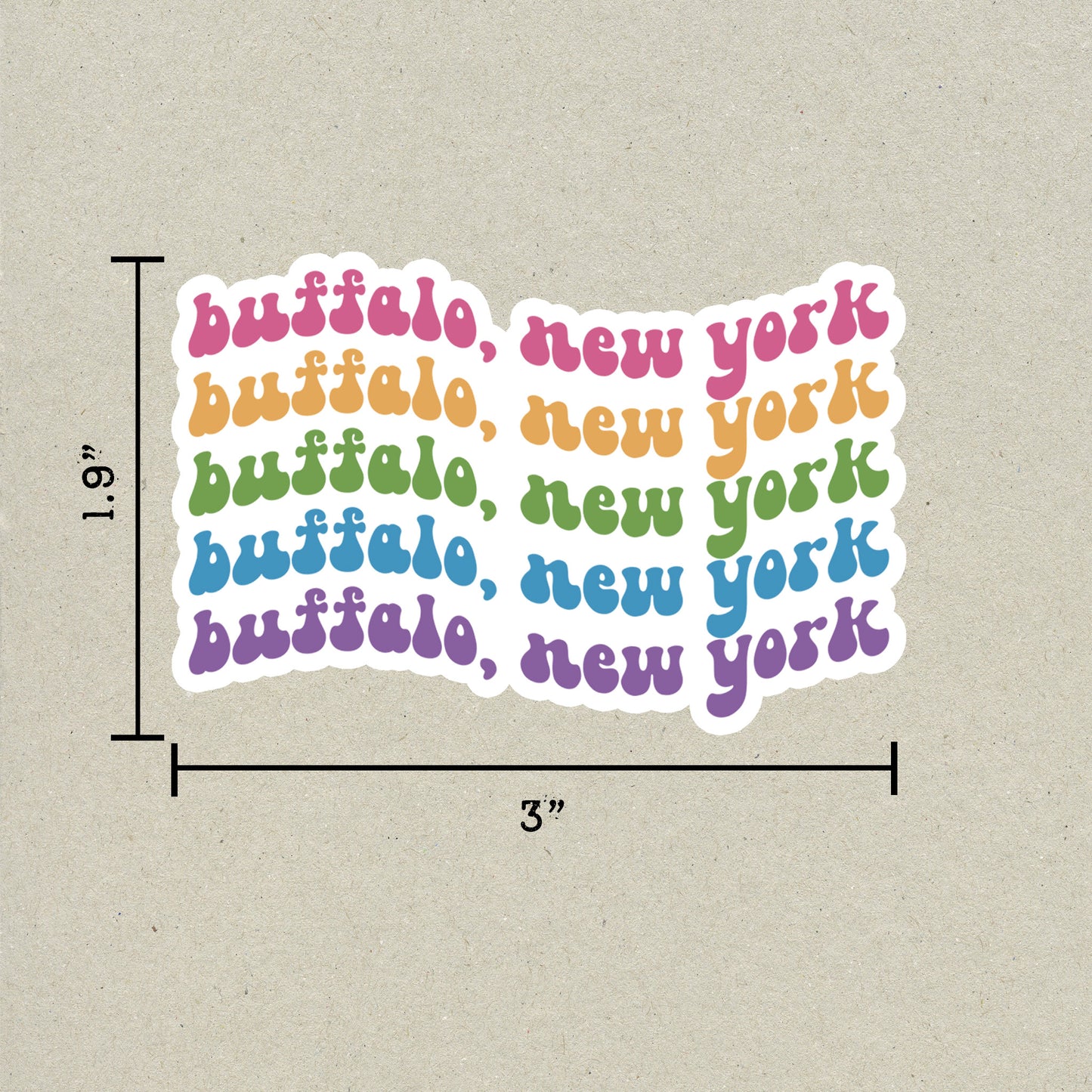 Buffalo, New York Retro Sticker