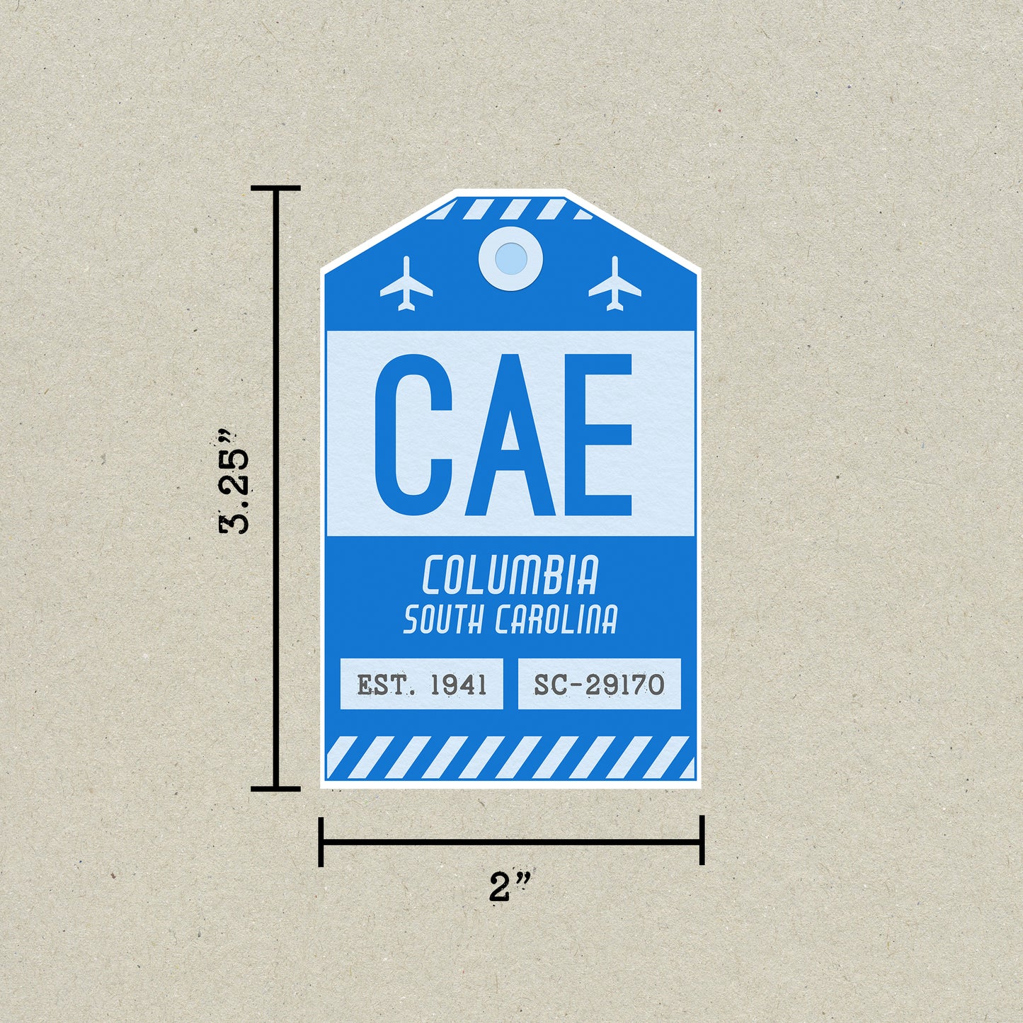 CAE Vintage Luggage Tag Sticker