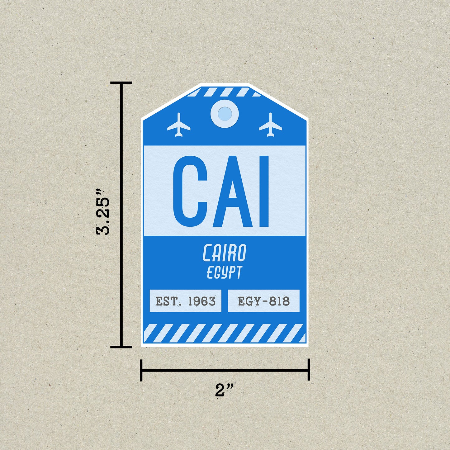 CAI Vintage Luggage Tag Sticker