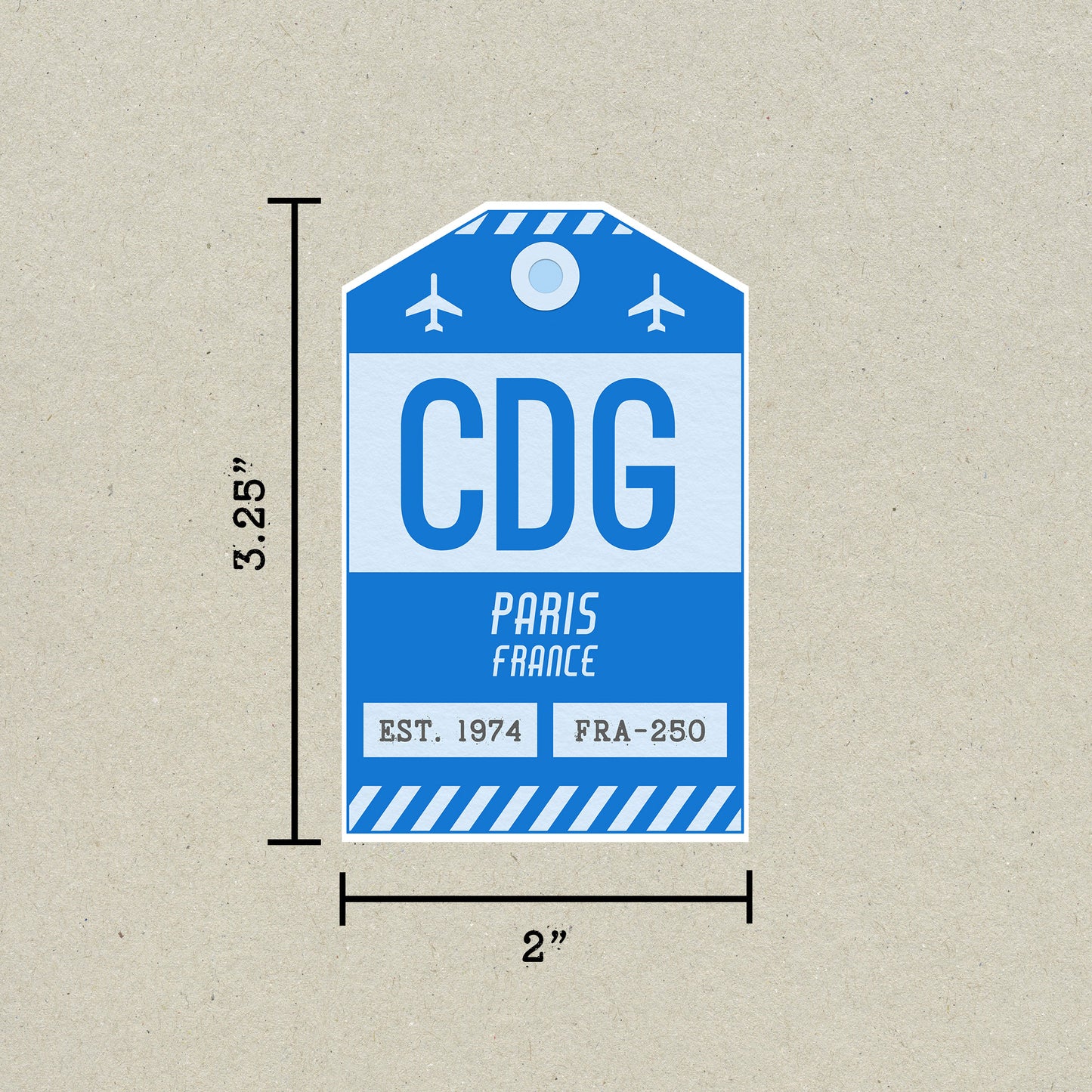 CDG Vintage Luggage Tag Sticker