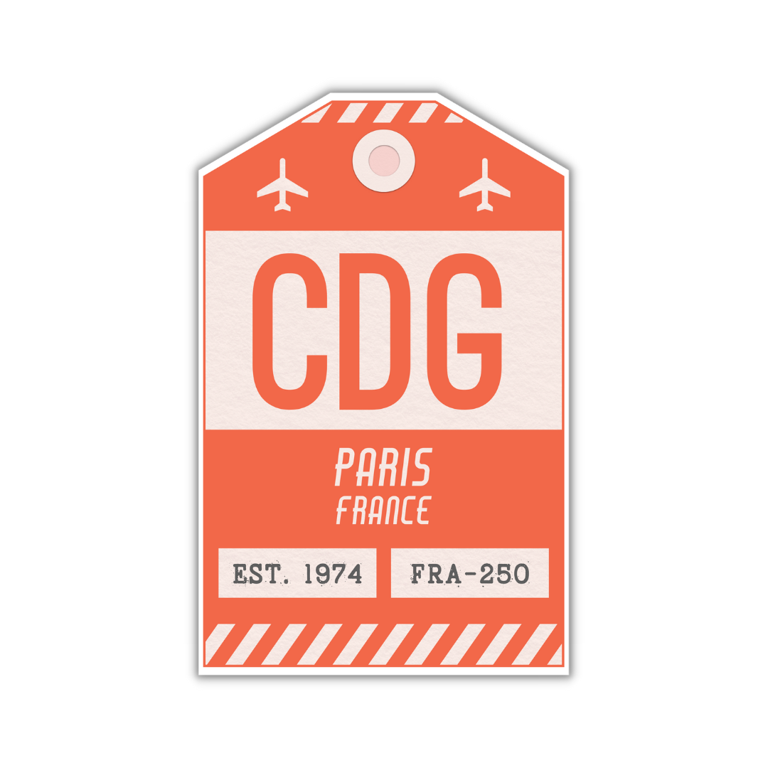 CDG Vintage Luggage Tag Sticker