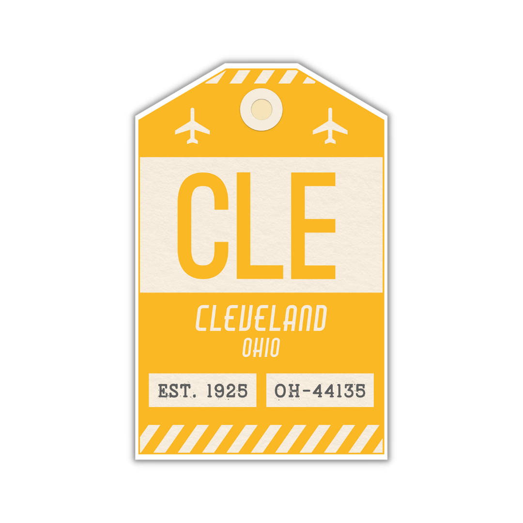 CLE Vintage Luggage Tag Sticker