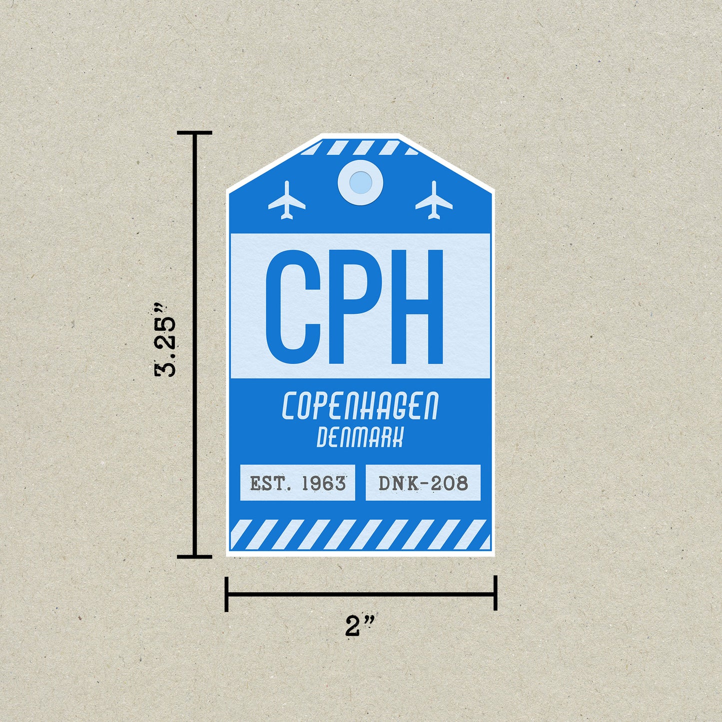 CPH Vintage Luggage Tag Sticker