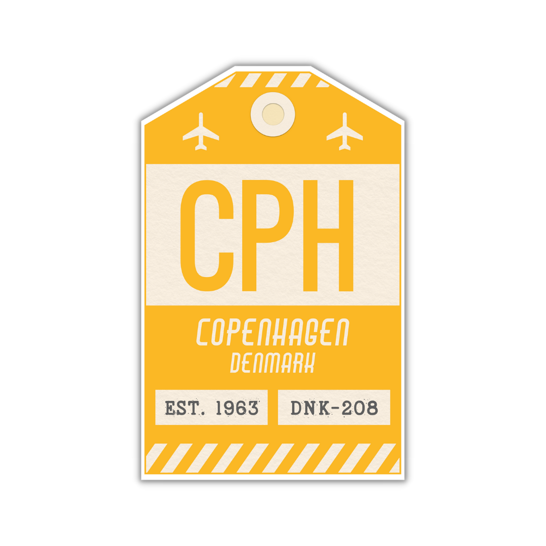 CPH Vintage Luggage Tag Sticker