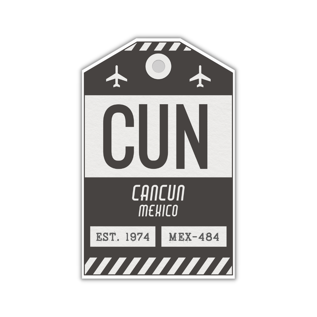 CUN Vintage Luggage Tag Sticker