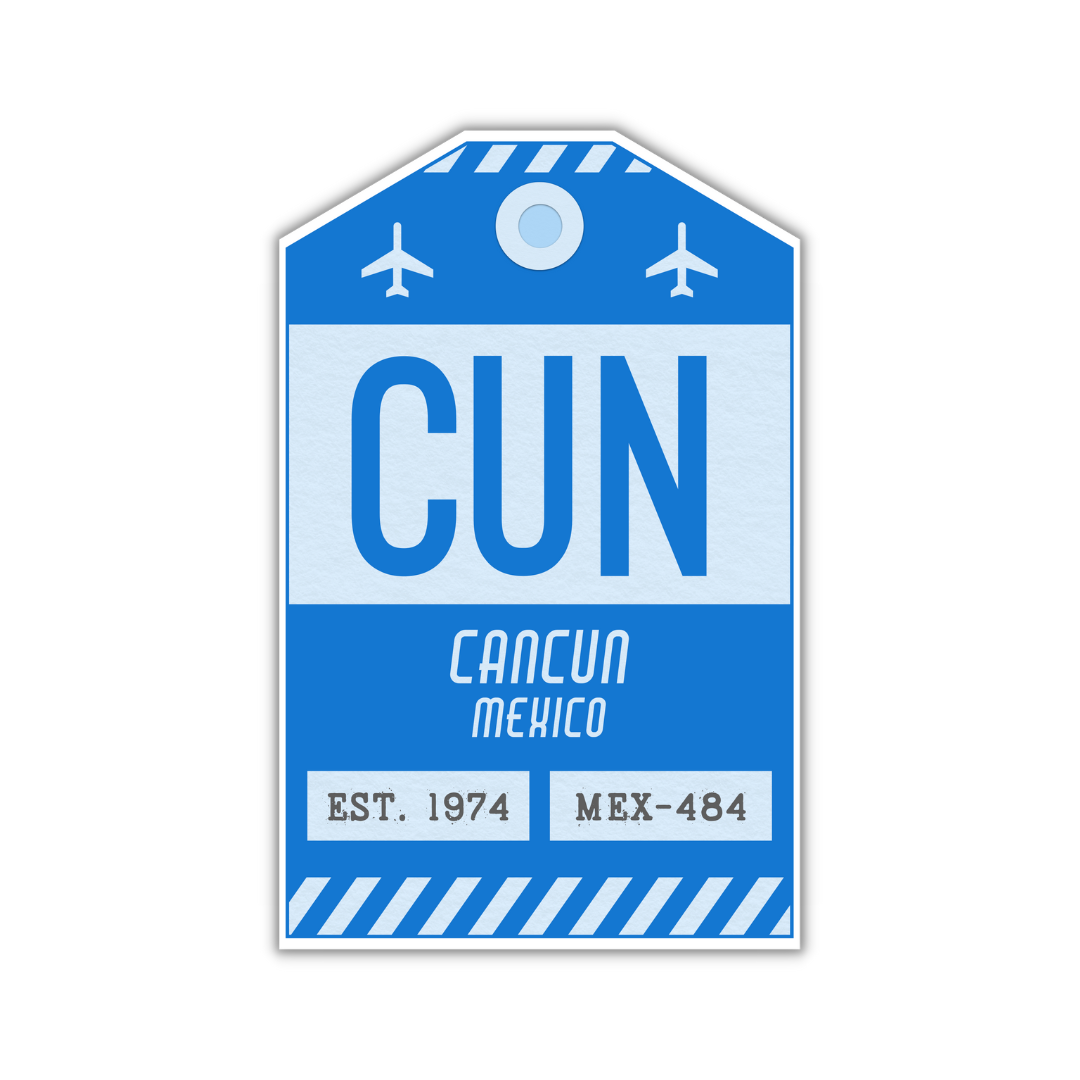 CUN Vintage Luggage Tag Sticker