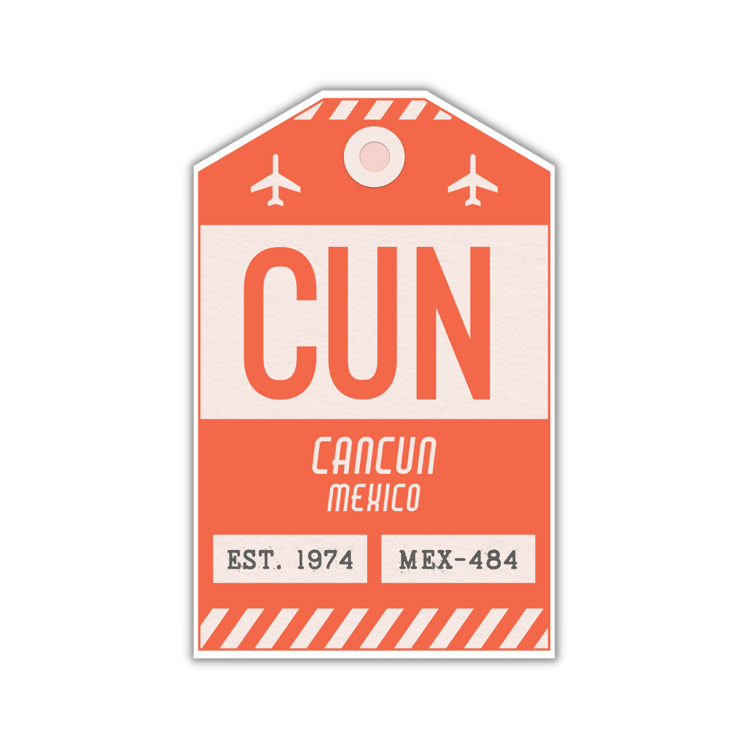 CUN Vintage Luggage Tag Sticker