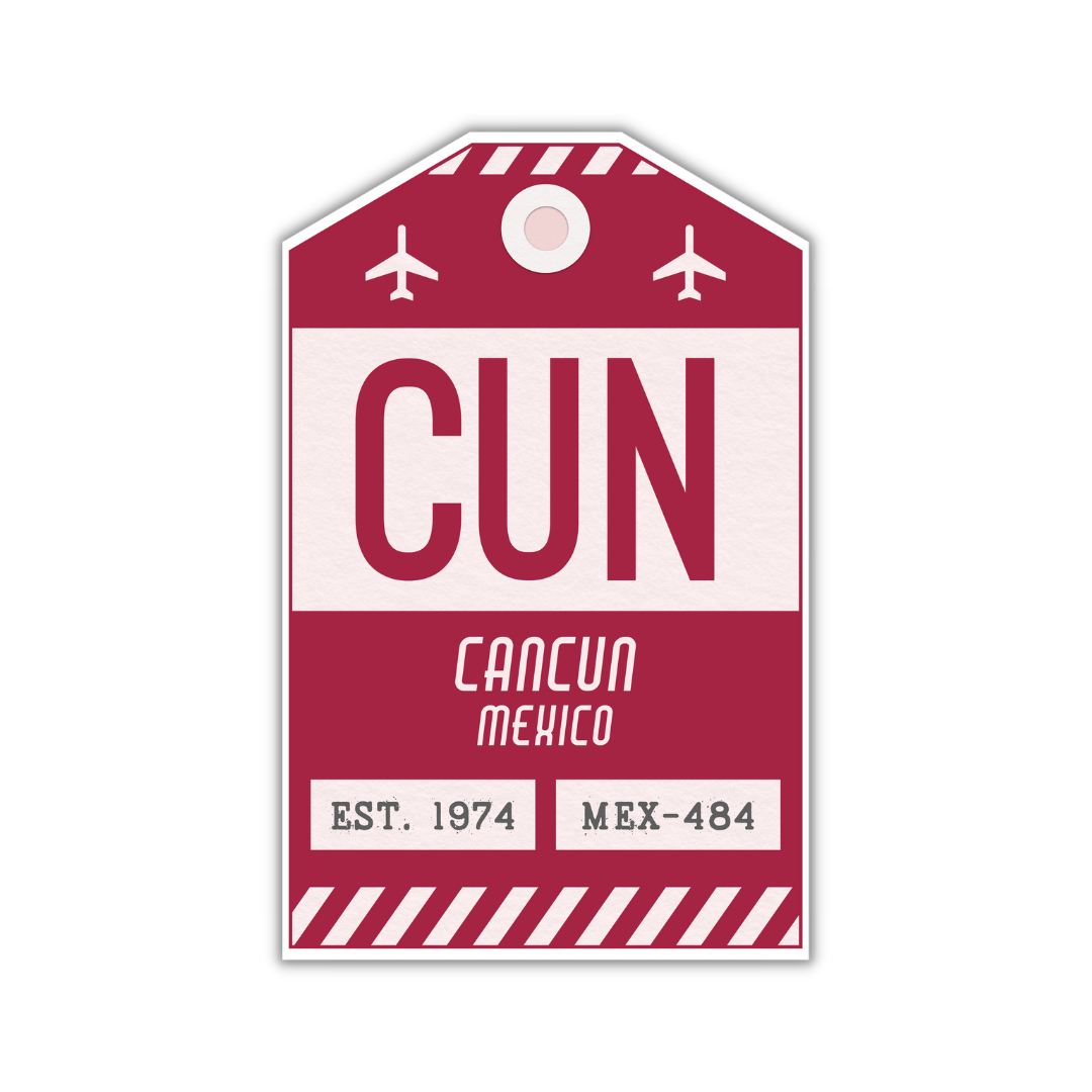 CUN Vintage Luggage Tag Sticker