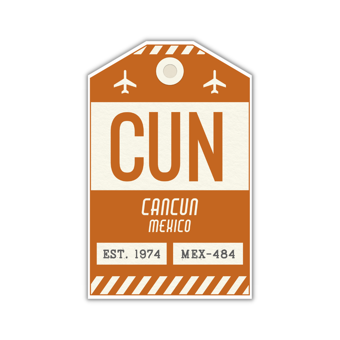CUN Vintage Luggage Tag Sticker