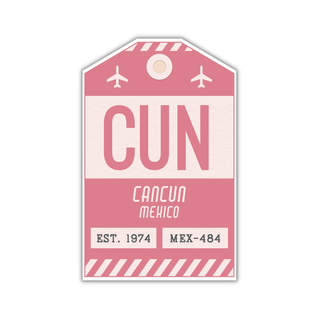 CUN Vintage Luggage Tag Sticker